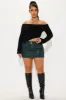 Some Day Coated Denim Mini Skirt - Green sold by Fashion Nova