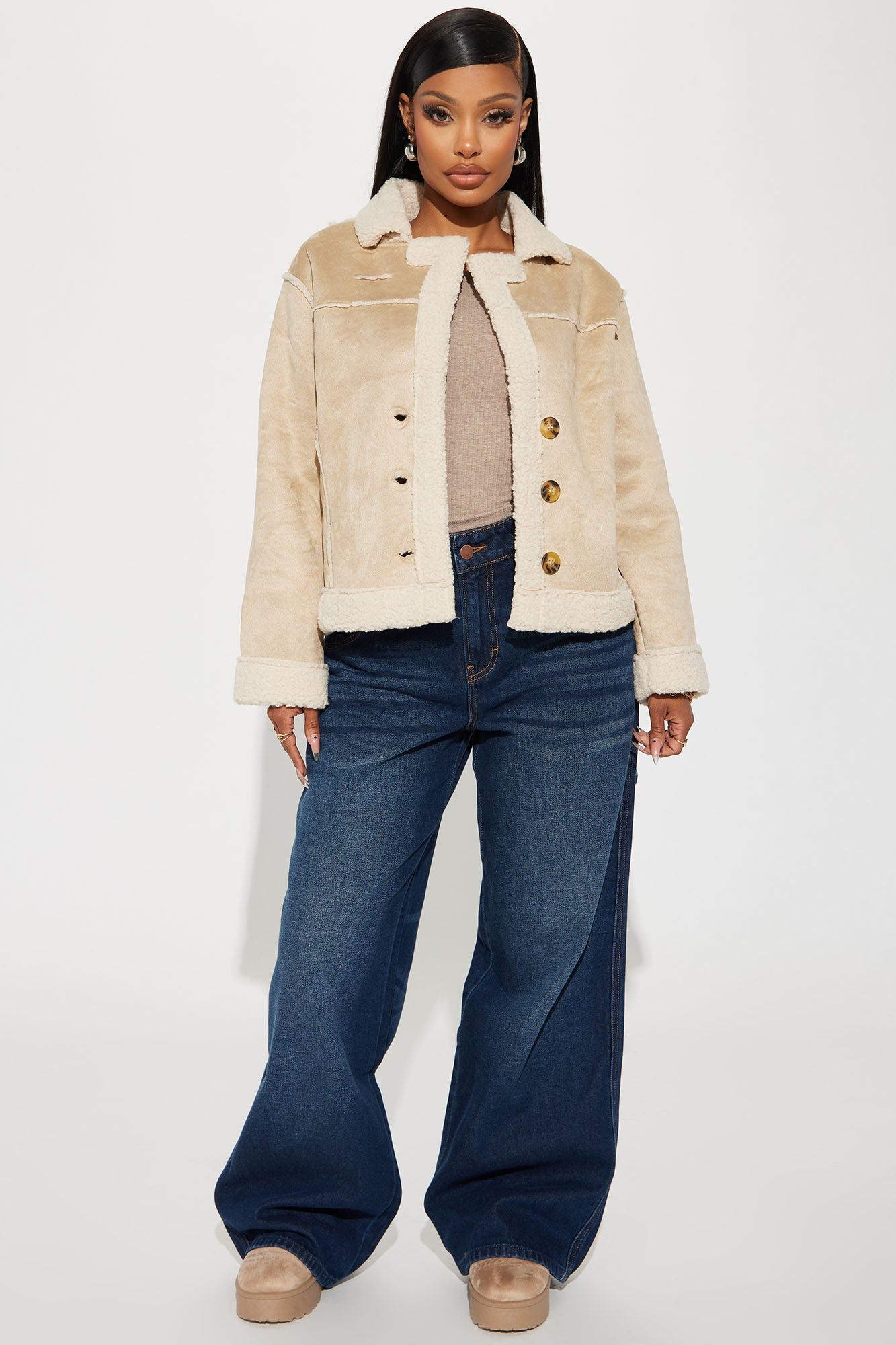 Camp Grounds Sherpa Coat - Cream sold by Fashion Nova product image thumbnail 2