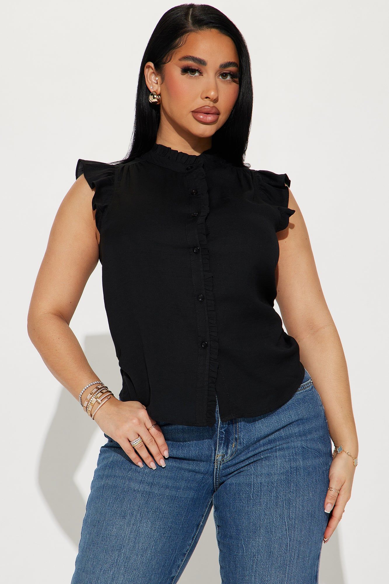 Hope Linen Shirt - Black sold by Fashion Nova
