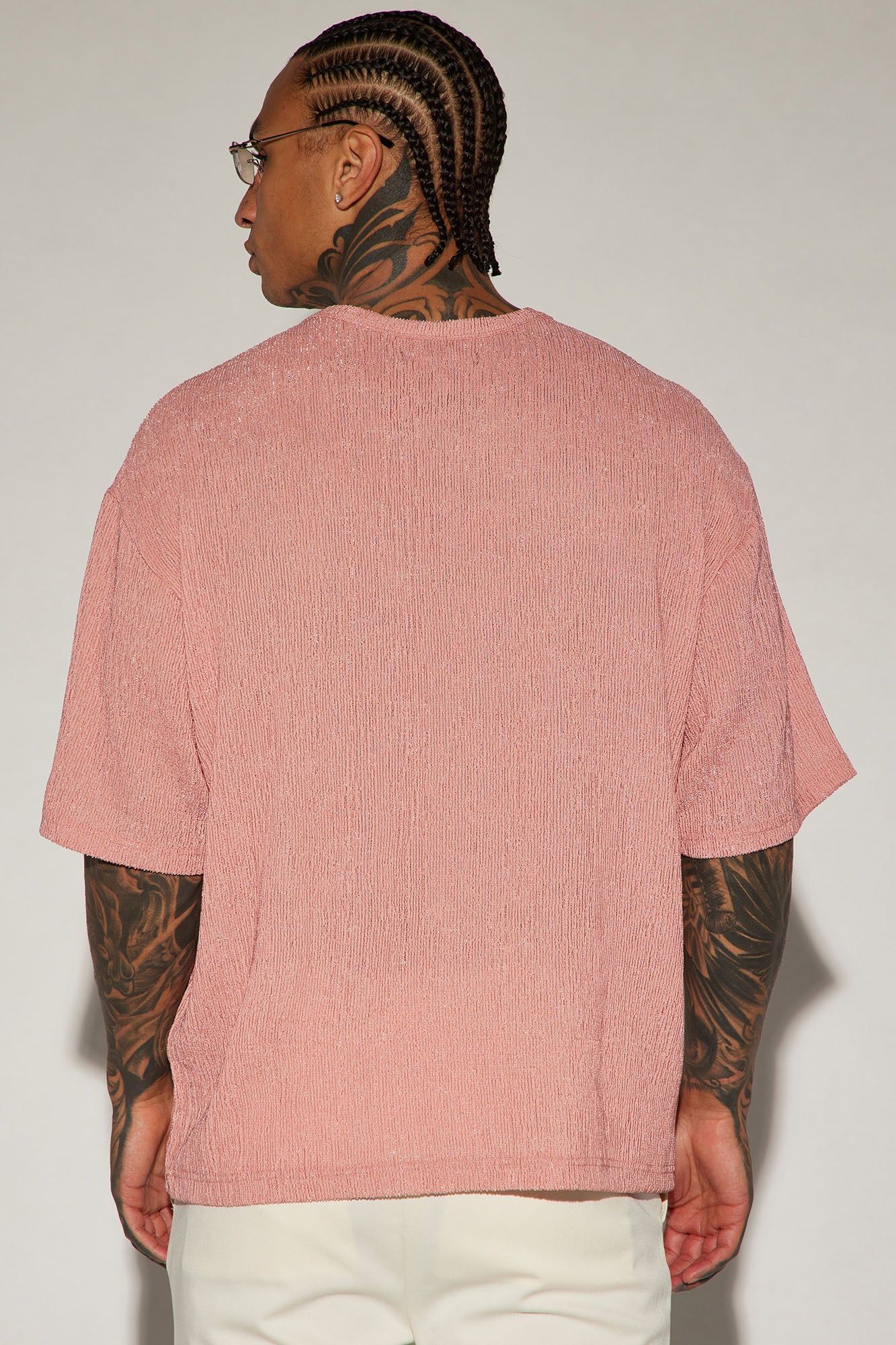 Randalls Plisse Boxy Short Sleeve Tee - Mauve sold by Fashion Nova product image thumbnail 4