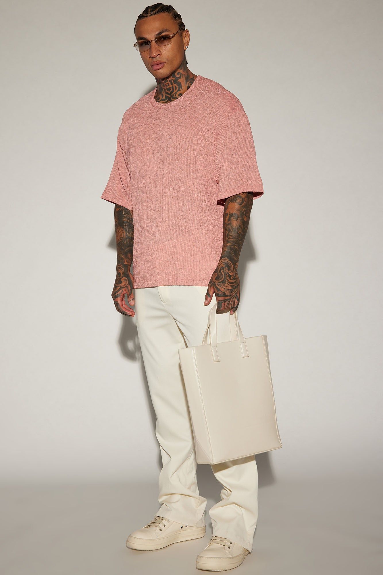 Randalls Plisse Boxy Short Sleeve Tee - Mauve sold by Fashion Nova product image thumbnail 2