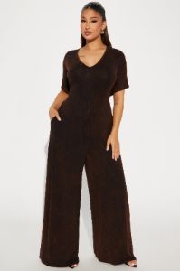 Give Me Space Jumpsuit - Brown sold by Fashion Nova