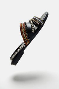 Manifesting Needs Flat Sandals - Black sold by Fashion Nova