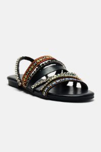 Manifesting Needs Flat Sandals - Black sold by Fashion Nova