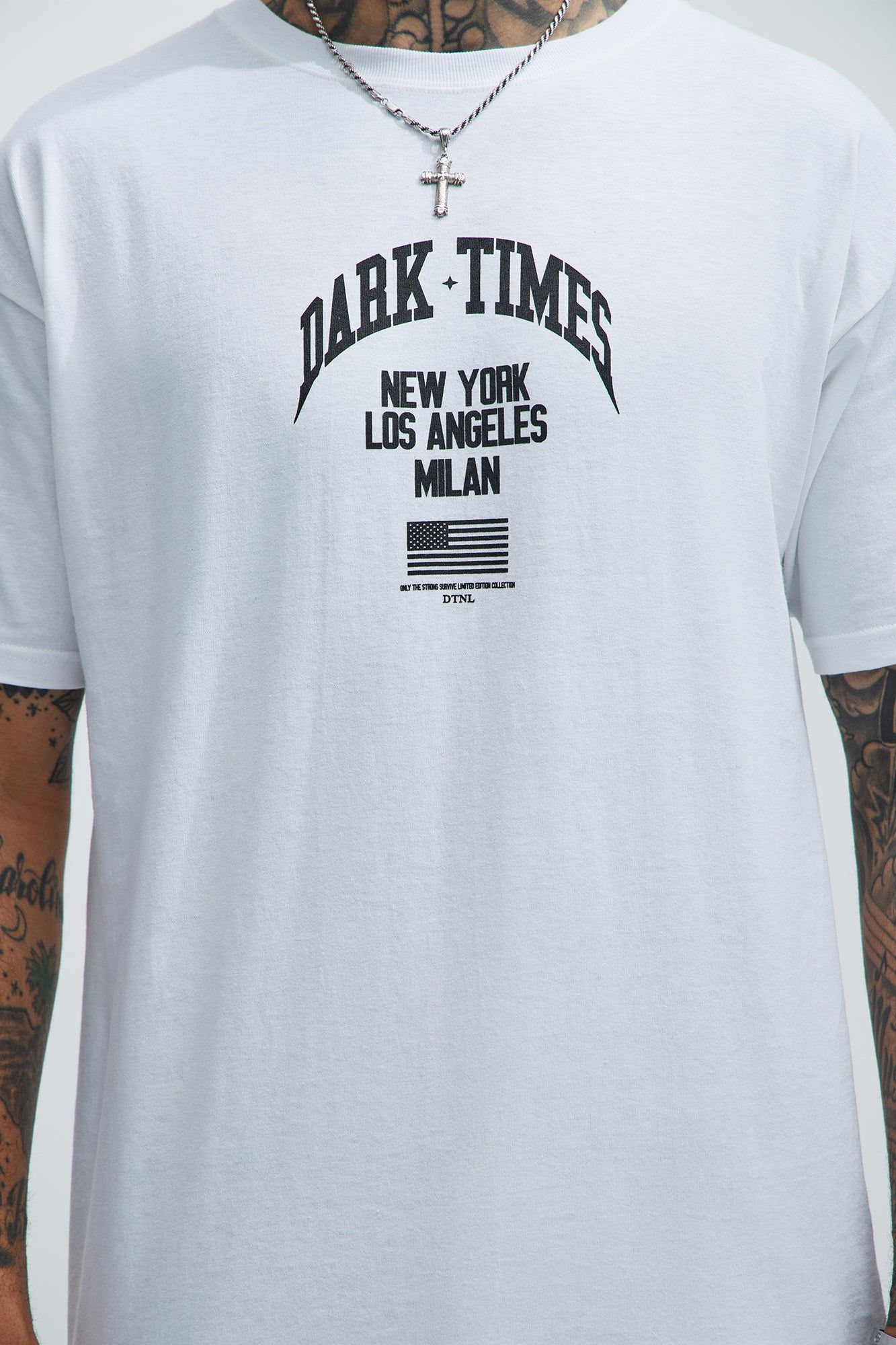 Dark Times Big City Short Sleeve Tee - White sold by Fashion Nova product image thumbnail 3