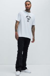 Dark Times Big City Short Sleeve Tee - White sold by Fashion Nova