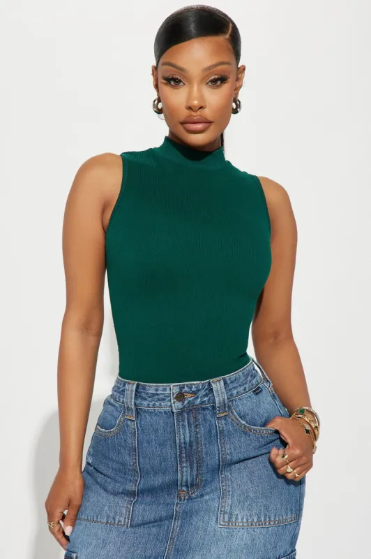 Stay Timeless Ribbed Tank Top - Hunter made by Fashion Nova