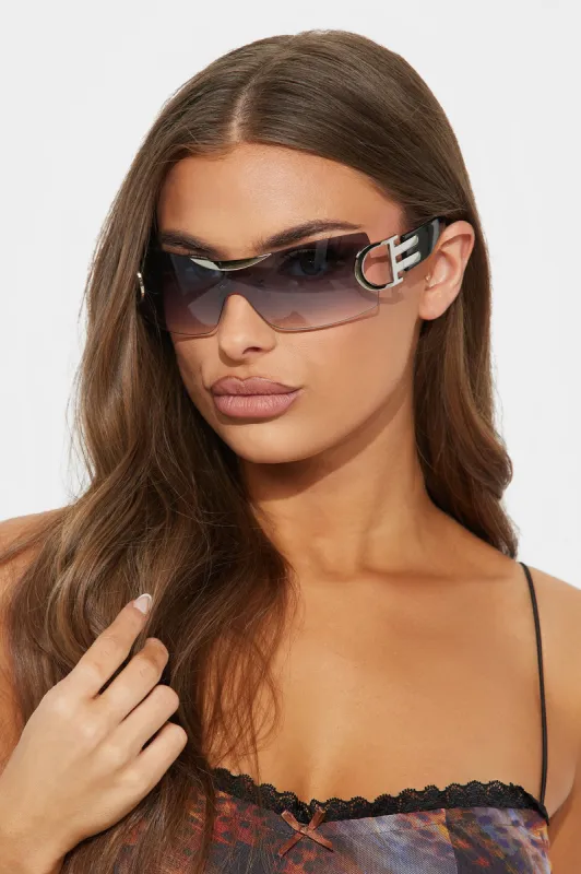 You'll Miss Me When I'm Gone Sunglasses - Black/Silver sold by Fashion Nova