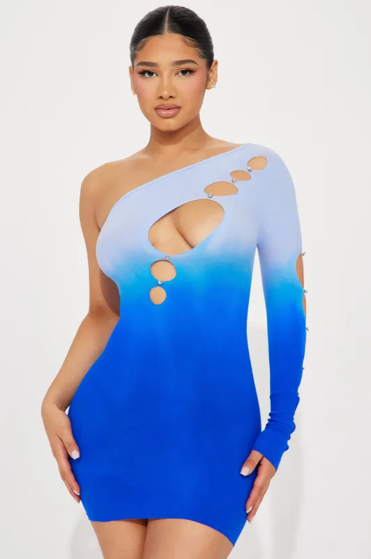 Ombre Oasis Seamless Micro Mini Dress - Blue sold by Fashion Nova