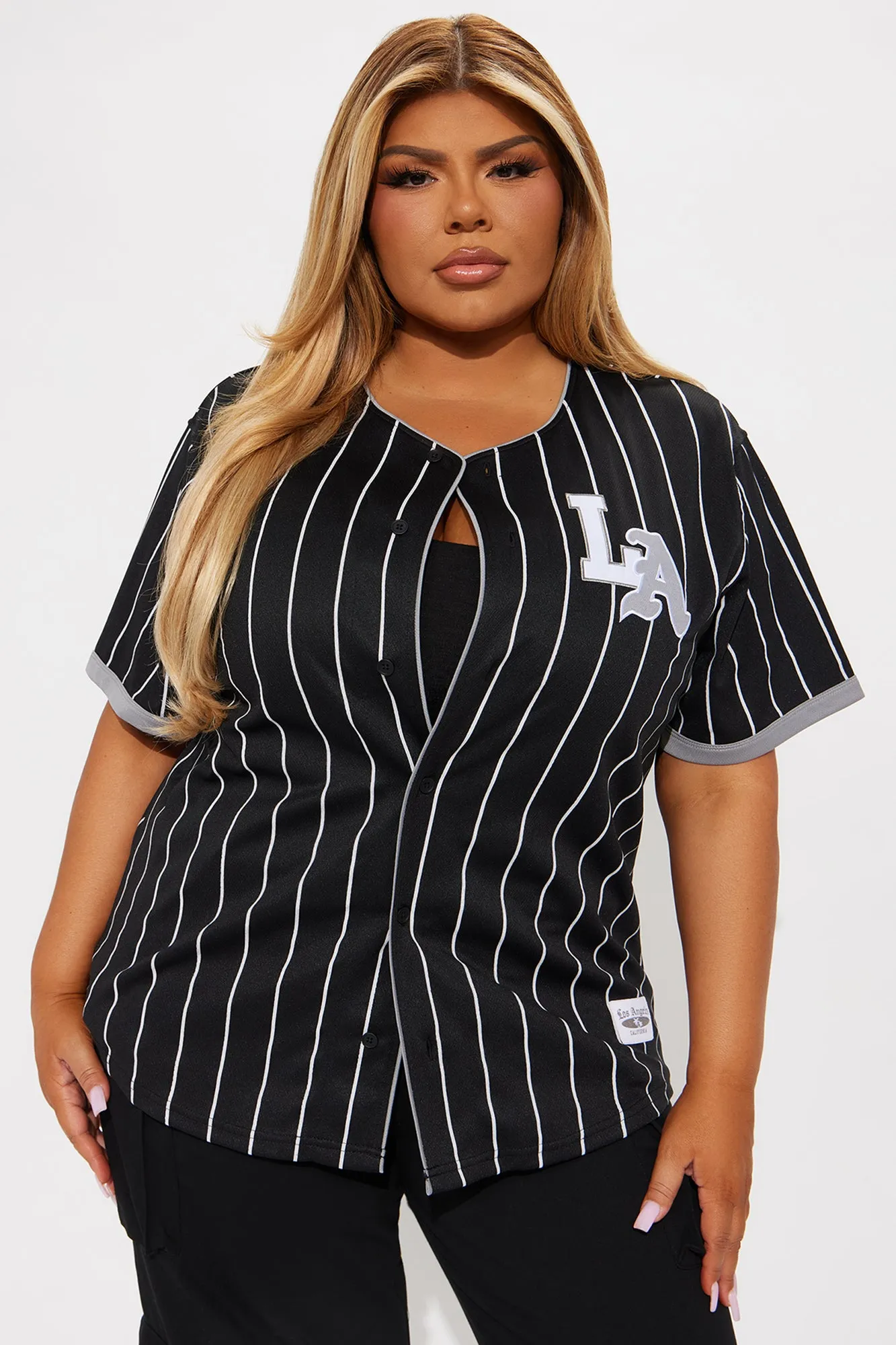 Los Angeles Love Jersey Top - Black/White sold by Fashion Nova product image thumbnail 5