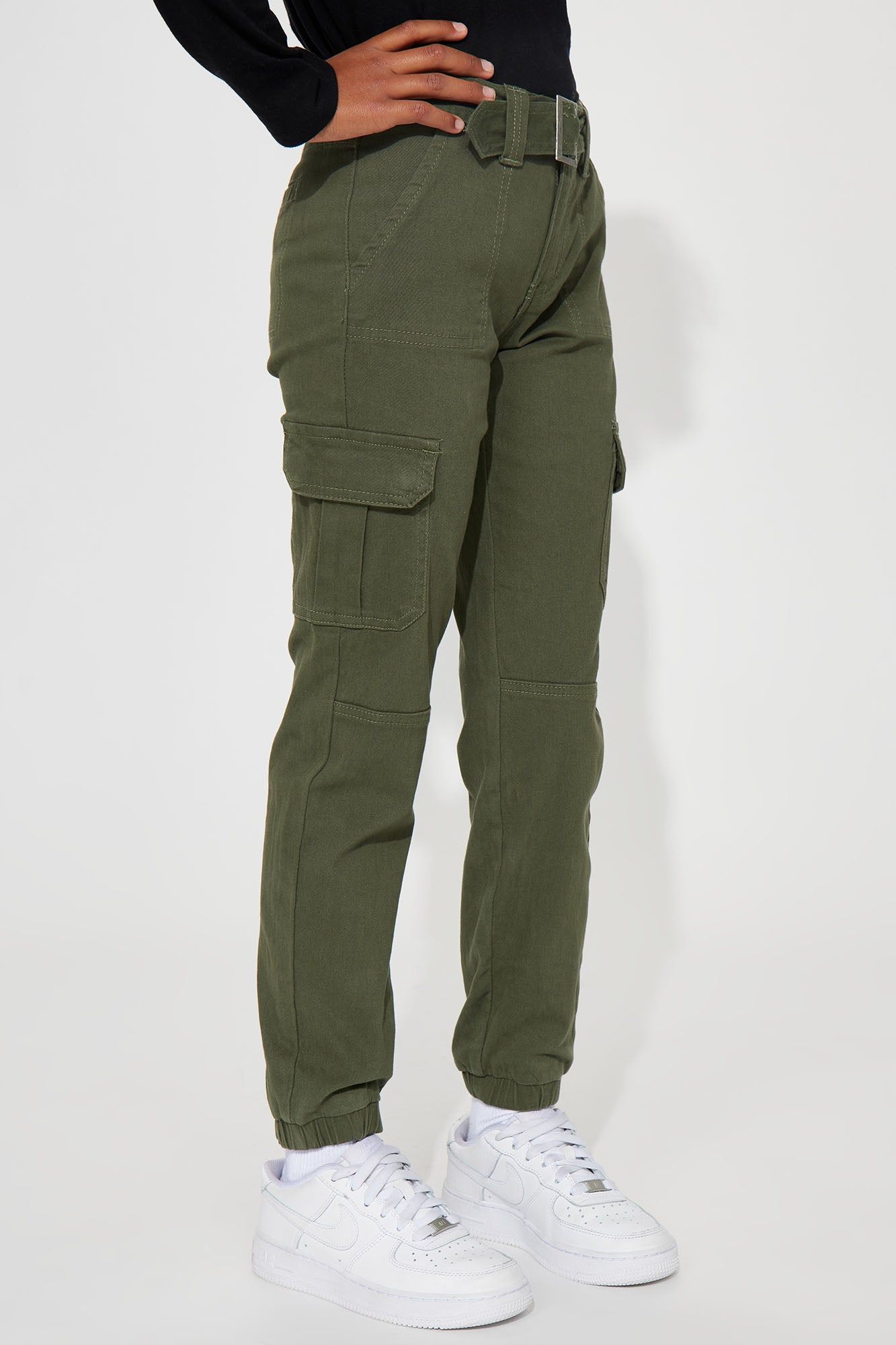 Mini Twill Belted Cargo Pants - Olive sold by Fashion Nova product image thumbnail 2