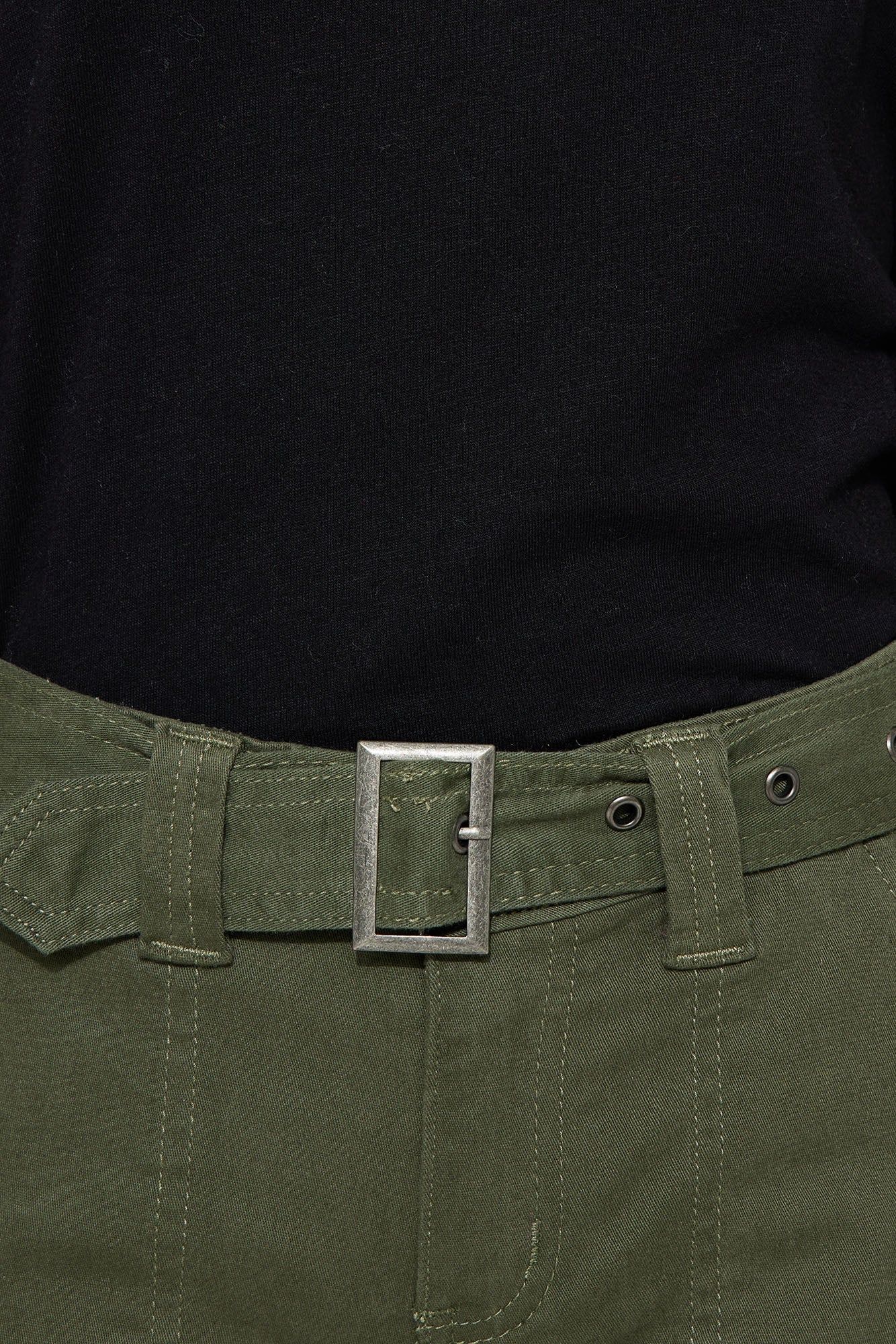 Mini Twill Belted Cargo Pants - Olive sold by Fashion Nova product image thumbnail 3