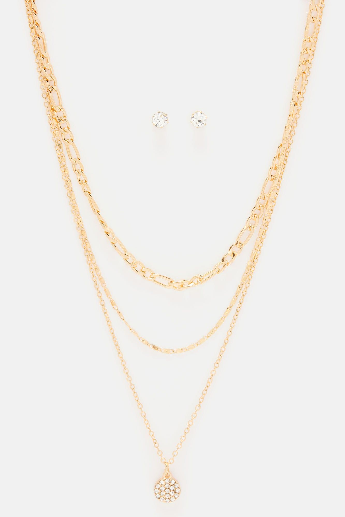 Such A Beauty Necklace and Earring Set - Gold sold by Fashion Nova