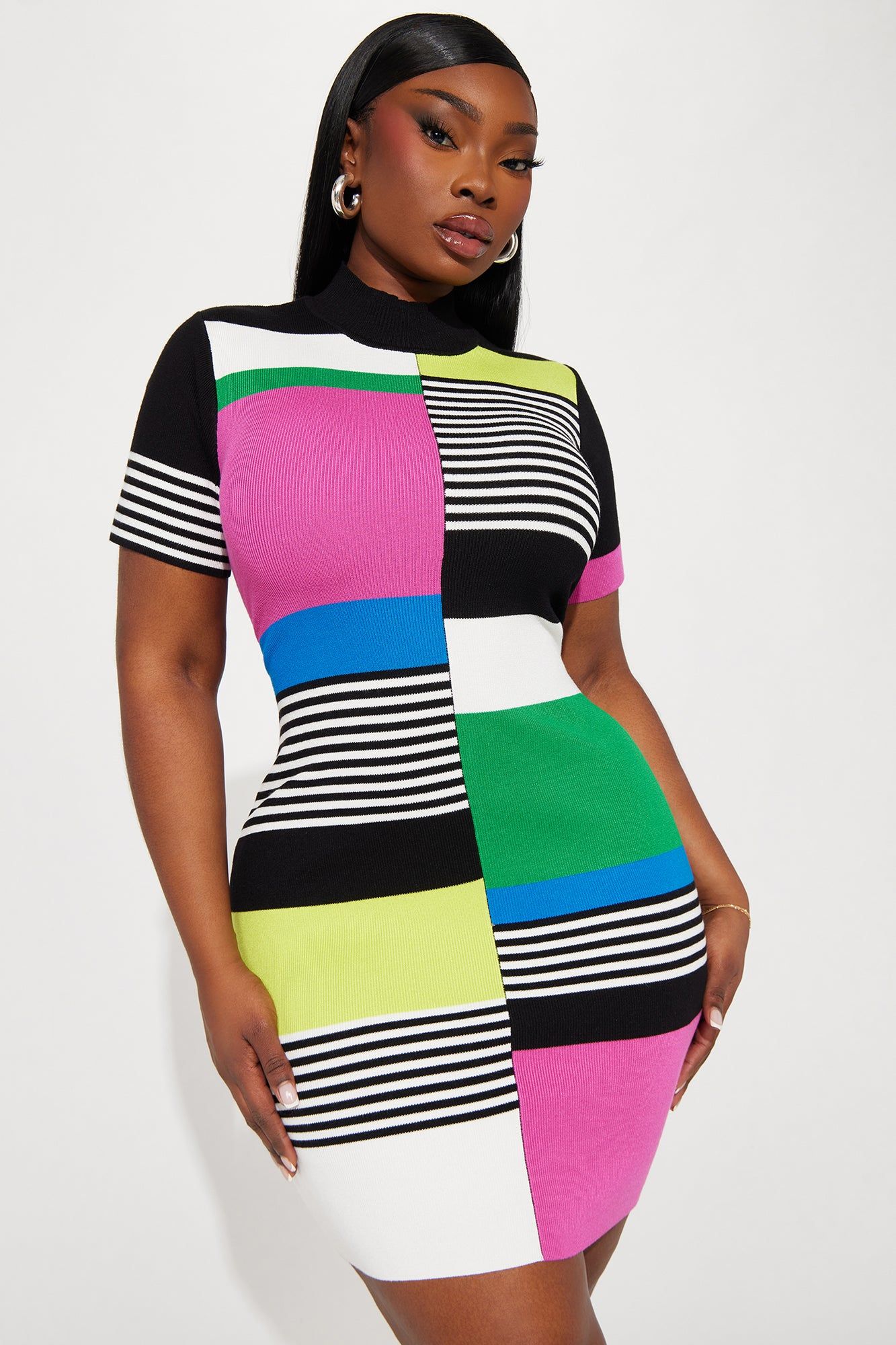 Margo Colorblock Mini Dress - Black/combo sold by Fashion Nova product image thumbnail 5