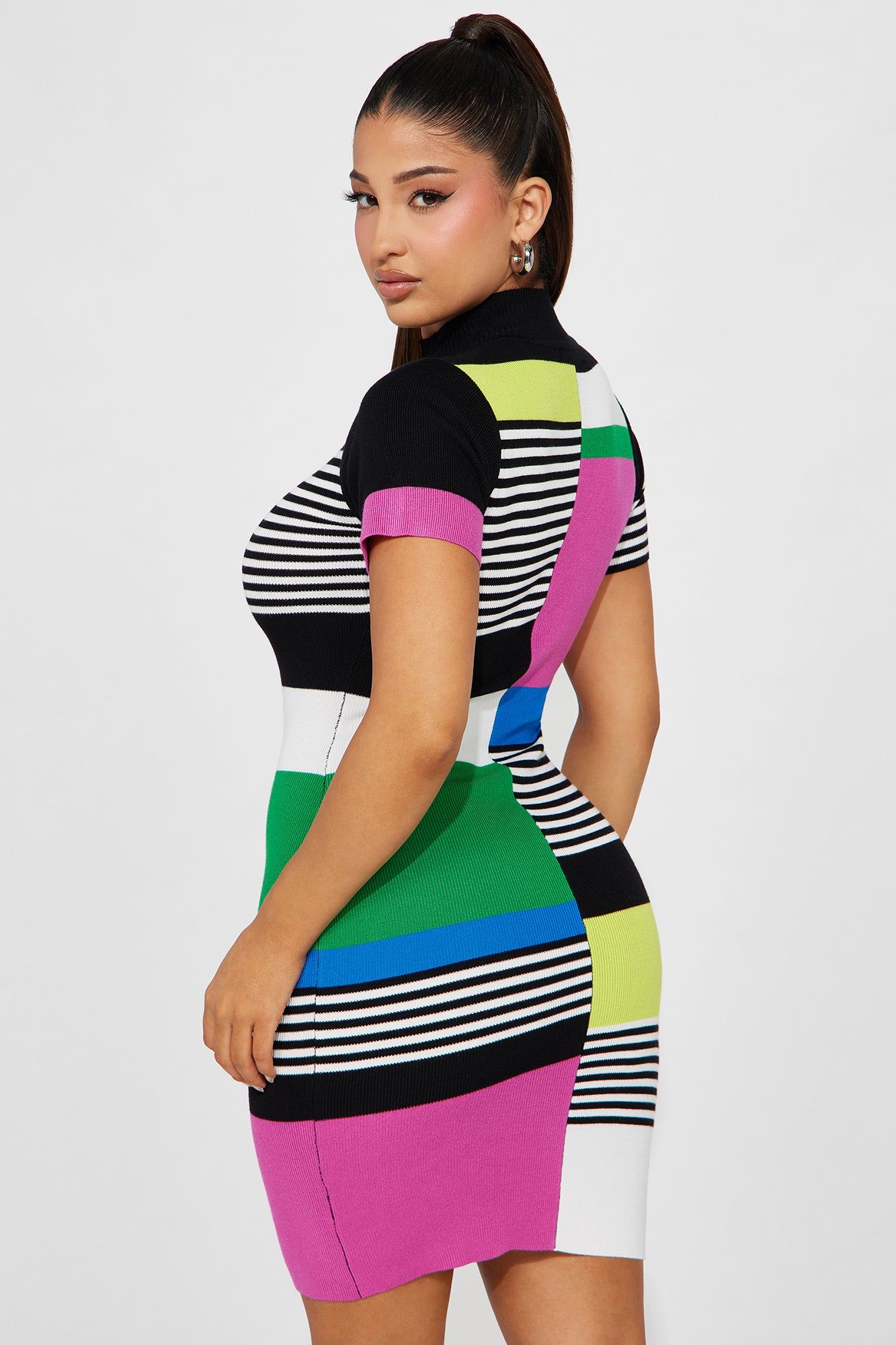 Margo Colorblock Mini Dress - Black/combo sold by Fashion Nova product image thumbnail 3