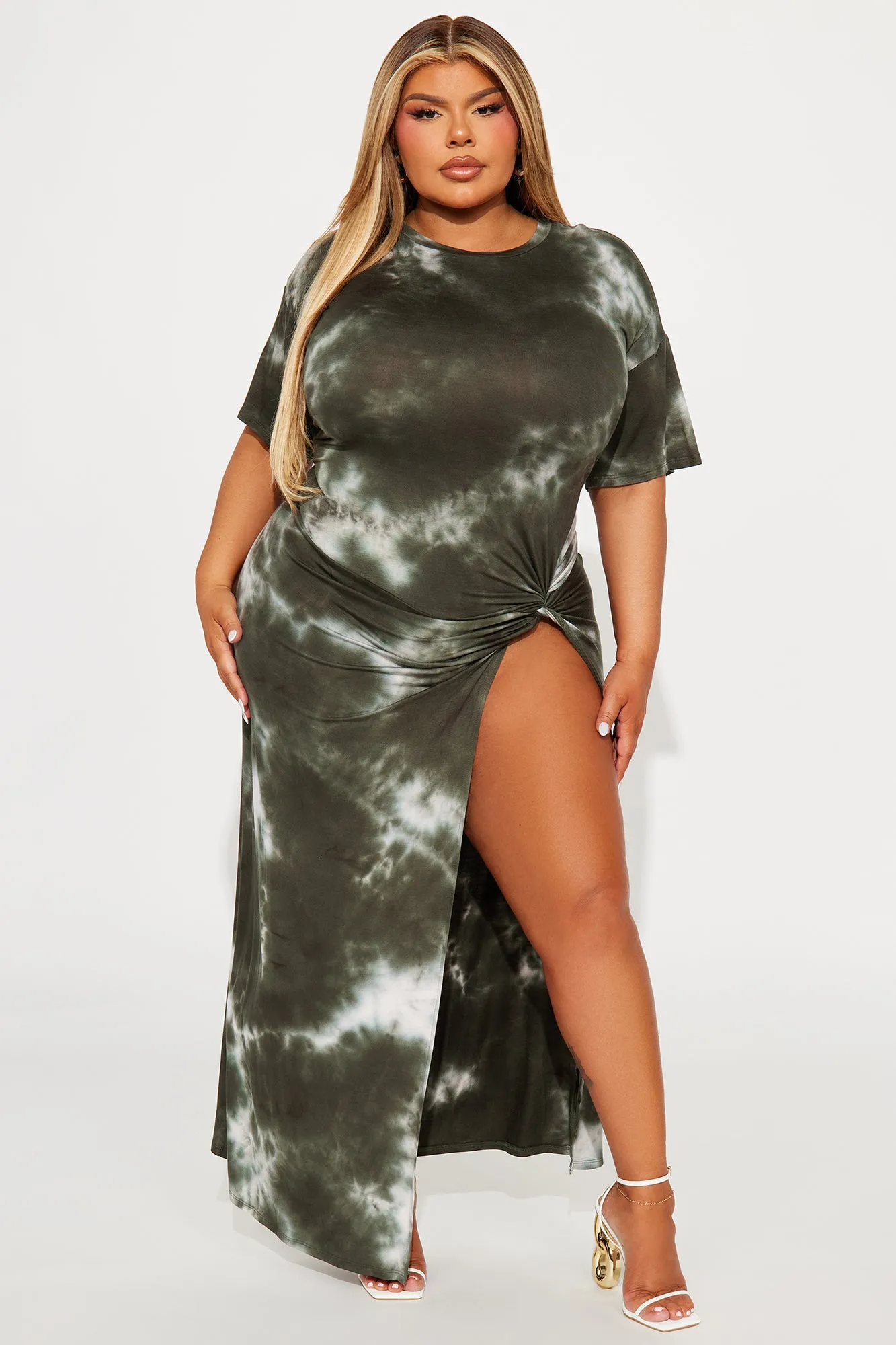 Malikai Tie Dye Maxi Dress - Olive/combo sold by Fashion Nova product image thumbnail 4