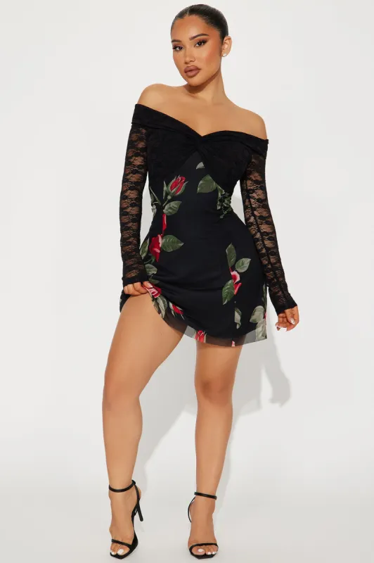 Rosalee Mesh Mini Dress - Black sold by Fashion Nova