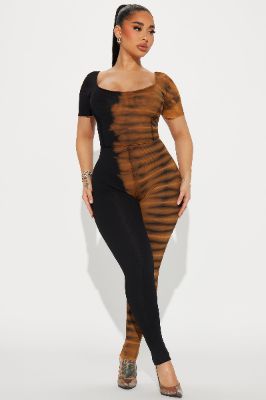Patti Ribbed Jumpsuit - Black/combo sold by Fashion Nova