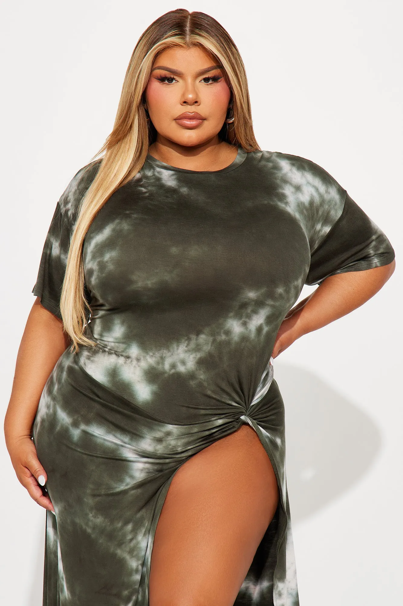 Malikai Tie Dye Maxi Dress - Olive/combo sold by Fashion Nova product image thumbnail 5