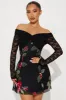 Rosalee Mesh Mini Dress - Black sold by Fashion Nova