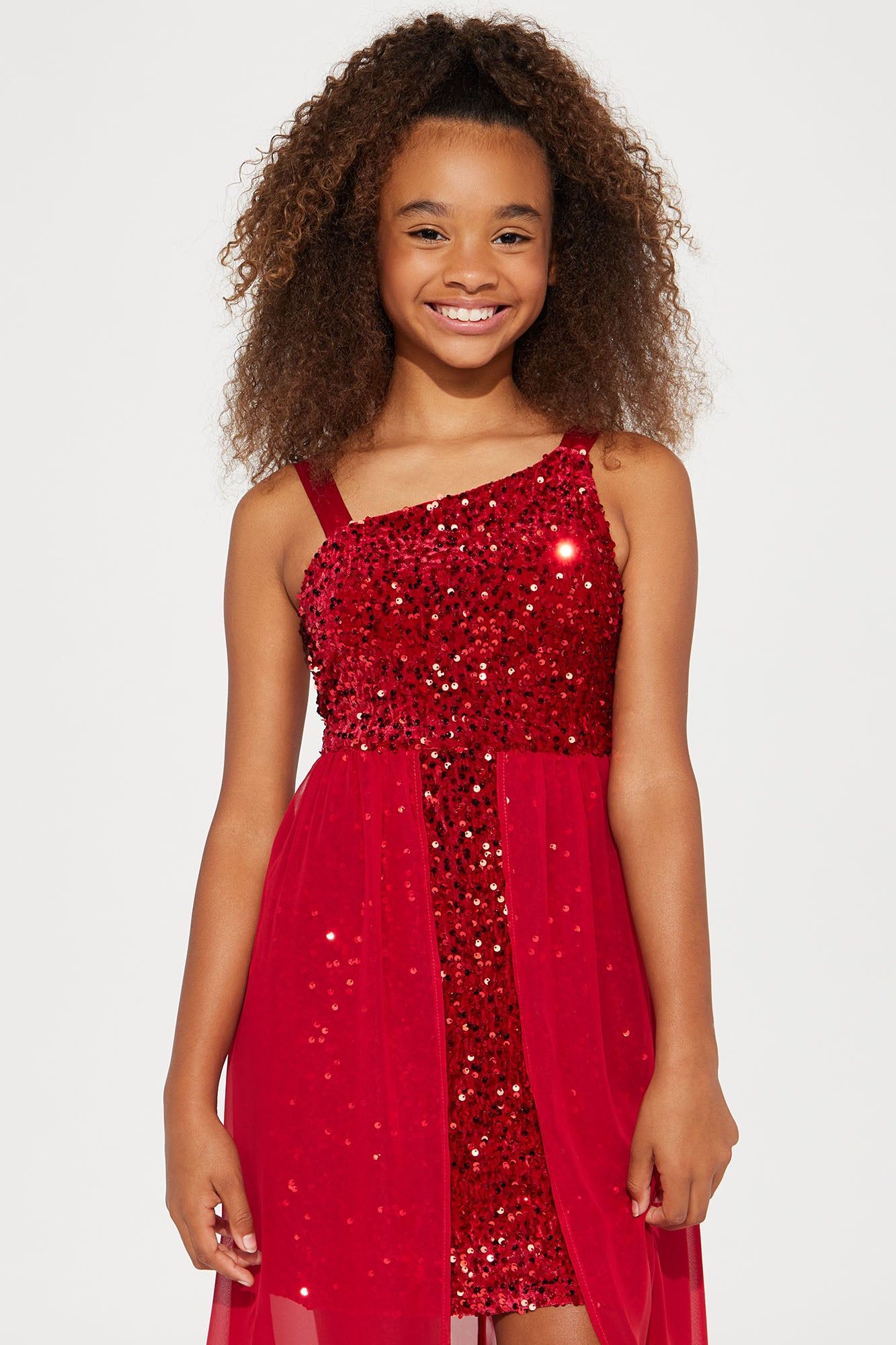Mini Glitter Girl Sleeveless Dress - Red sold by Fashion Nova product image thumbnail 2