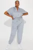 Stella Short Sleeve Jumpsuit - Heather Grey sold by Fashion Nova