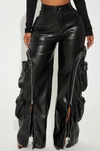 Barely Holdin' On Faux Leather Pant - Black sold by Fashion Nova