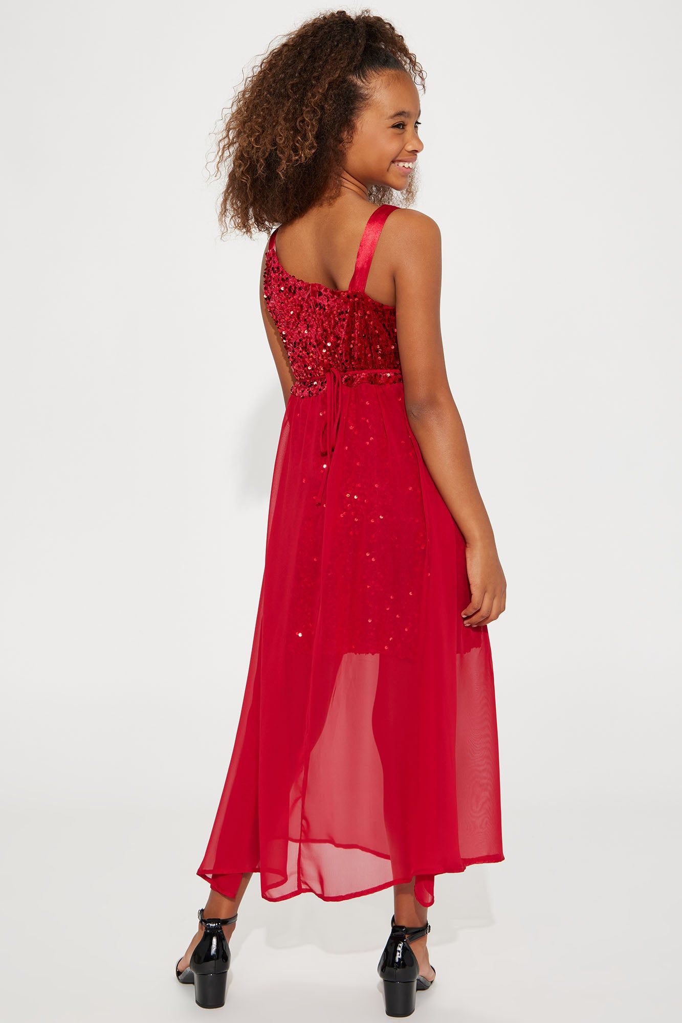 Mini Glitter Girl Sleeveless Dress - Red sold by Fashion Nova product image thumbnail 3