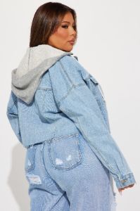 No Nonsense Detachable Hood Denim Jacket - Light Wash sold by Fashion Nova