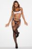 Loving Gaze Lace Garter 3 Piece Set - Black/Pink sold by Fashion Nova