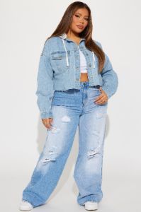 No Nonsense Detachable Hood Denim Jacket - Light Wash sold by Fashion Nova