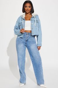 No Nonsense Detachable Hood Denim Jacket - Light Wash sold by Fashion Nova