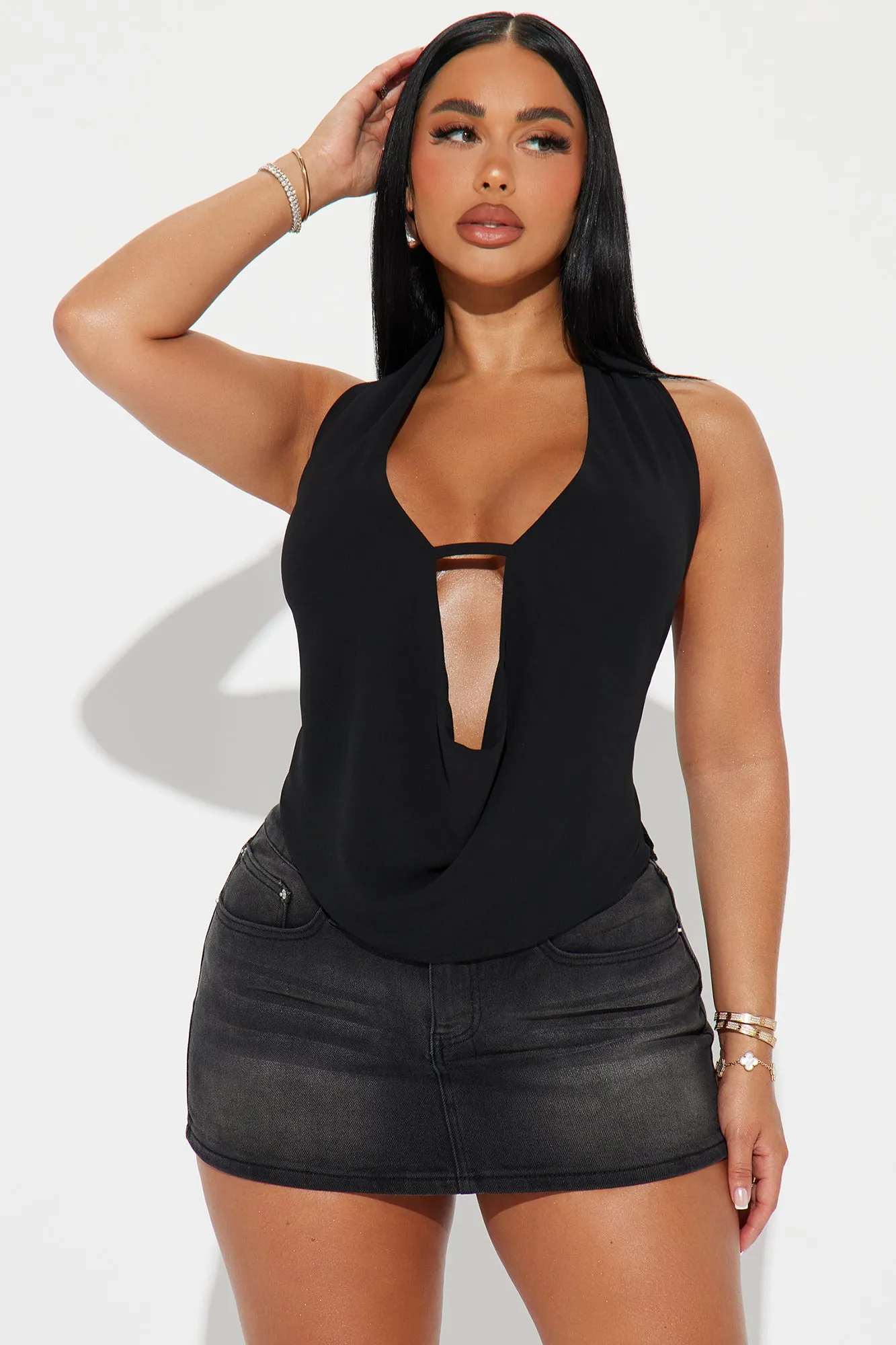 Chasing The Sun Halter Top - Black sold by Fashion Nova