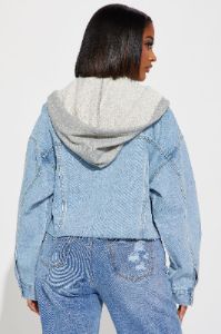 No Nonsense Detachable Hood Denim Jacket - Light Wash sold by Fashion Nova