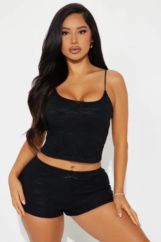 Stay Together Lace PJ Short Set - Black sold by Fashion Nova