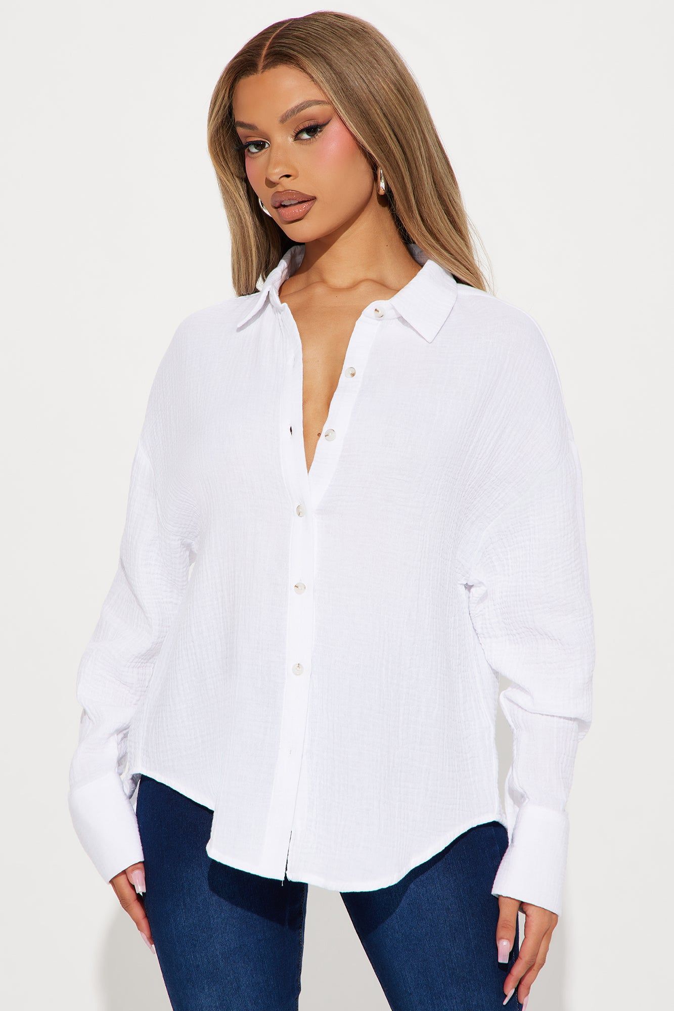 Feeling Free Shirt - White sold by Fashion Nova