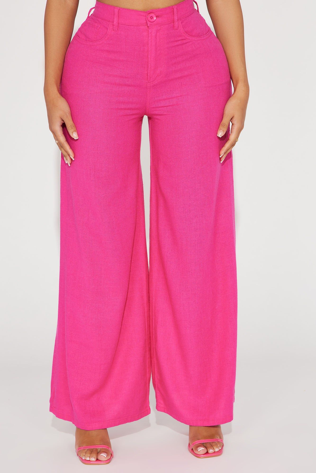Caroline Wide Leg Linen Pant - Fuchsia sold by Fashion Nova product image thumbnail 2