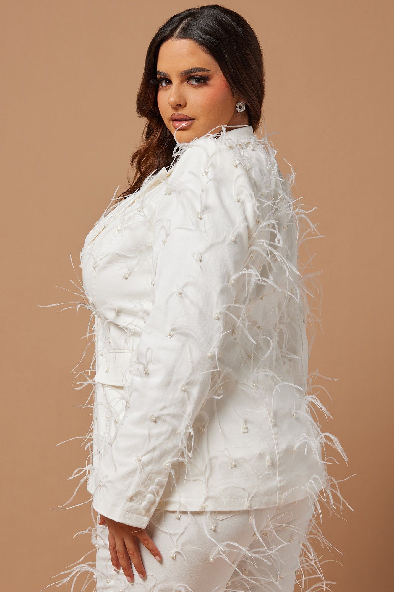 Nina Embellished Blazer - White sold by Fashion Nova product image thumbnail 9