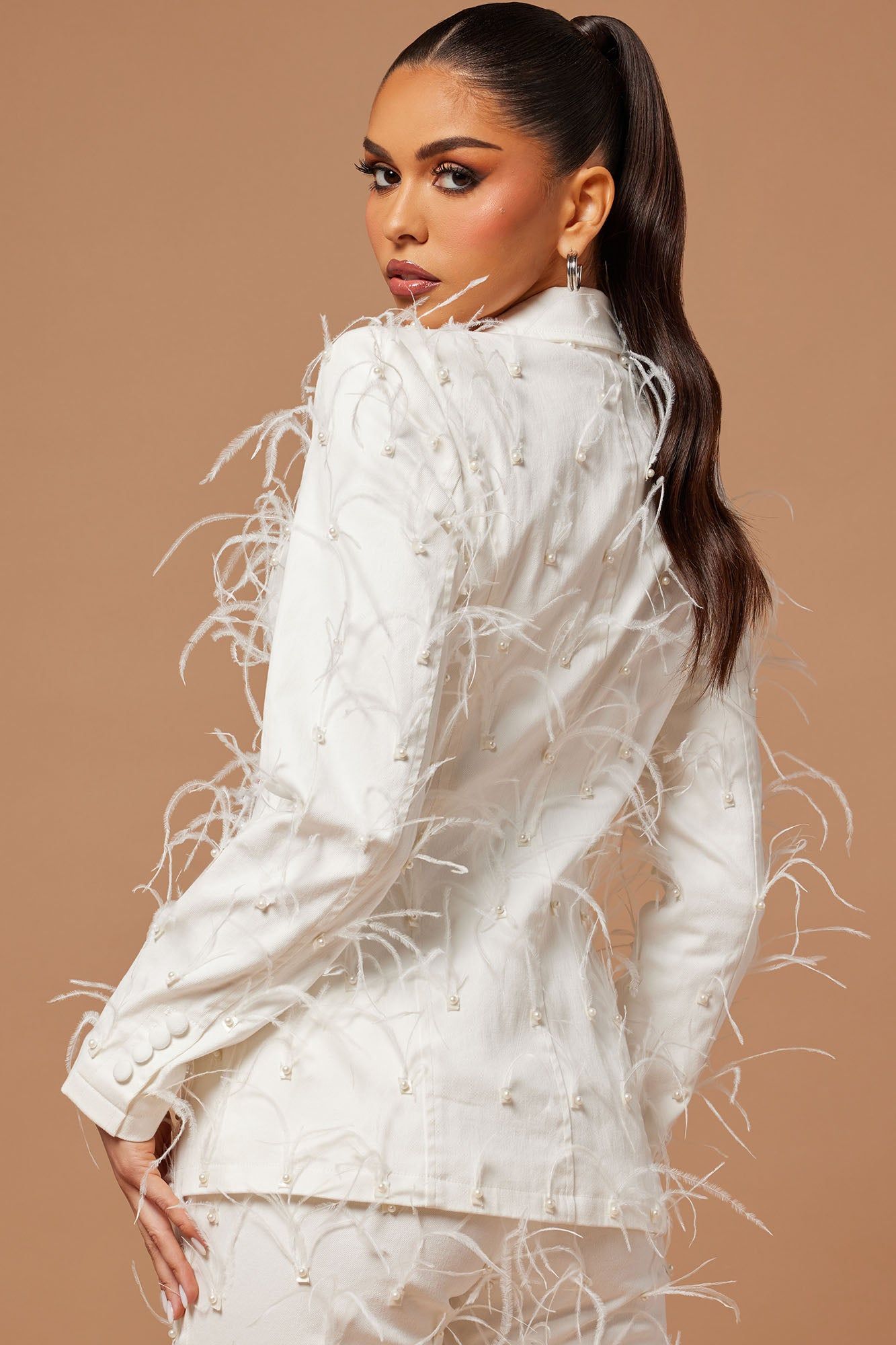 Nina Embellished Blazer - White sold by Fashion Nova product image thumbnail 4