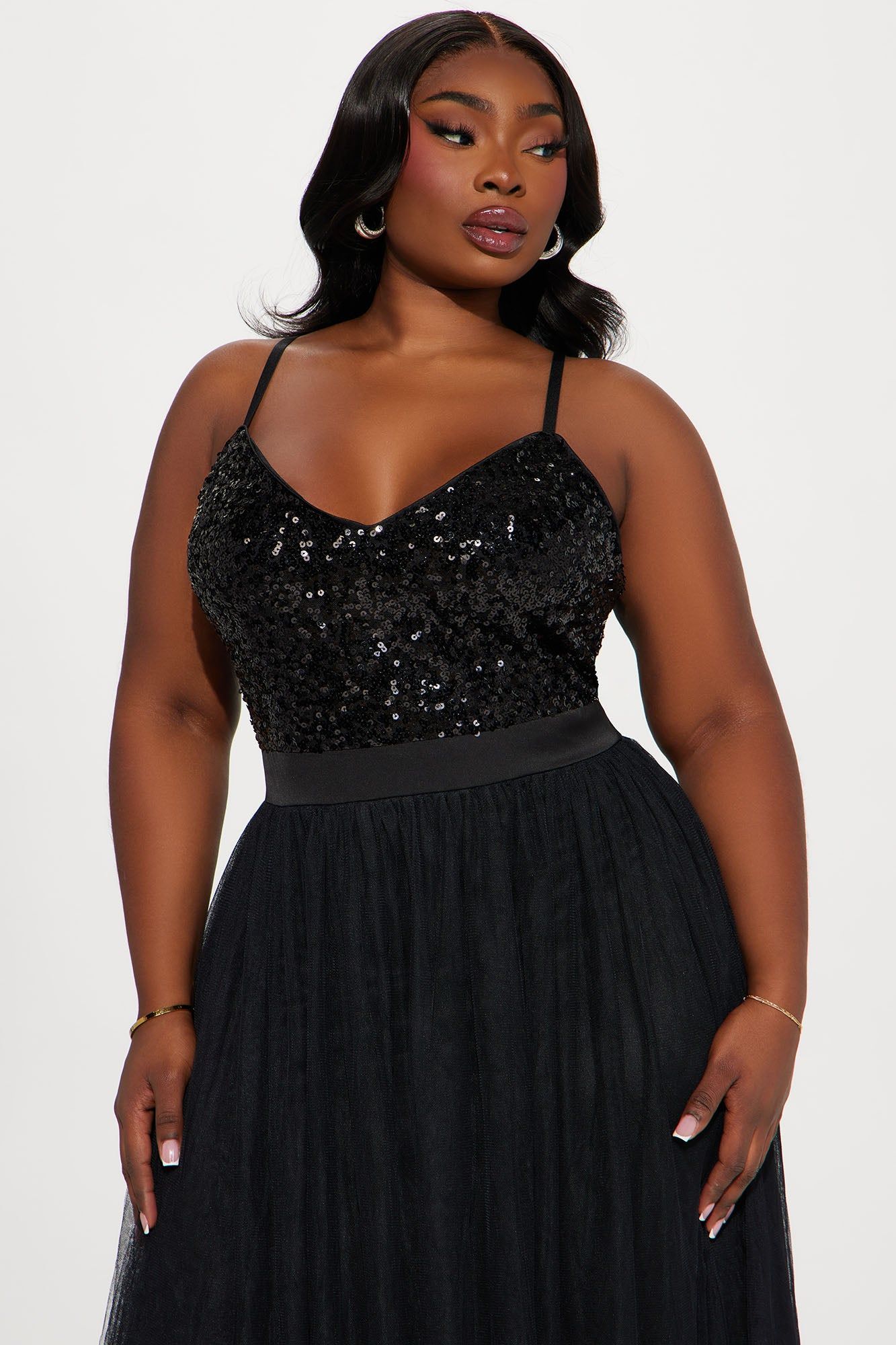 Eliza Sequin Mesh Gown - Black sold by Fashion Nova product image thumbnail 2