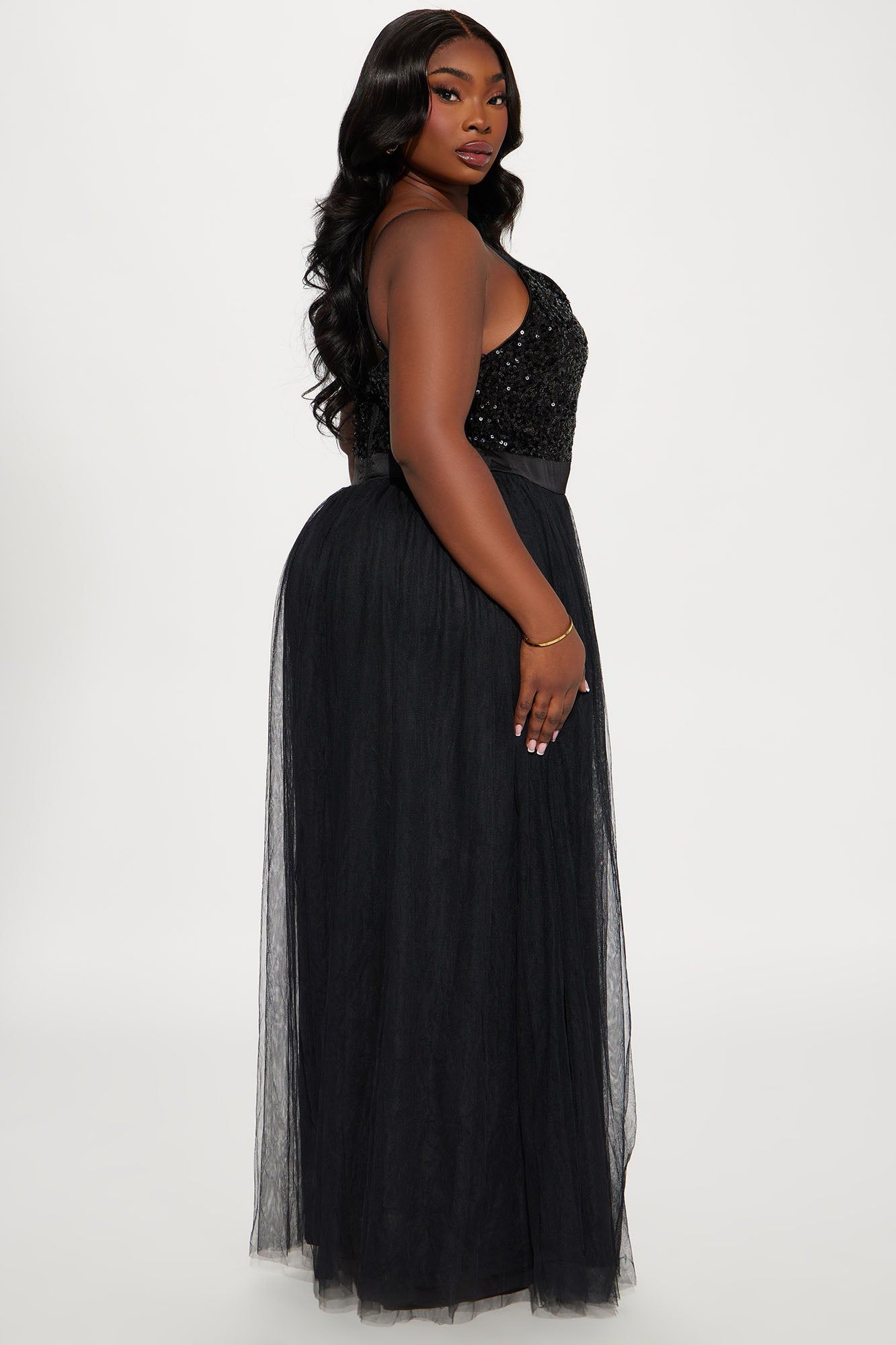 Eliza Sequin Mesh Gown - Black sold by Fashion Nova product image thumbnail 3
