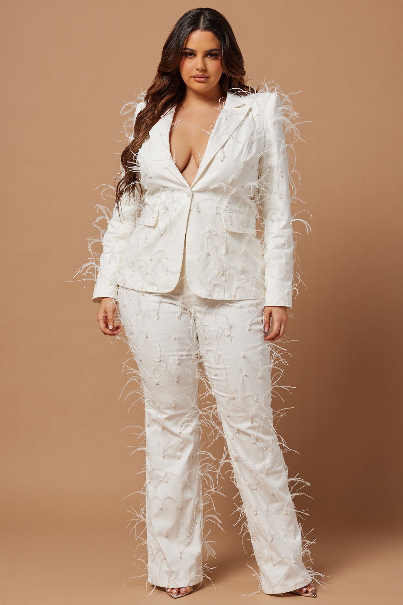 Nina Embellished Blazer - White sold by Fashion Nova product image thumbnail 7