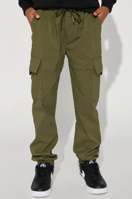Mini Heavy Weight Stretch Tech Twill Jogger - Olive sold by Fashion Nova
