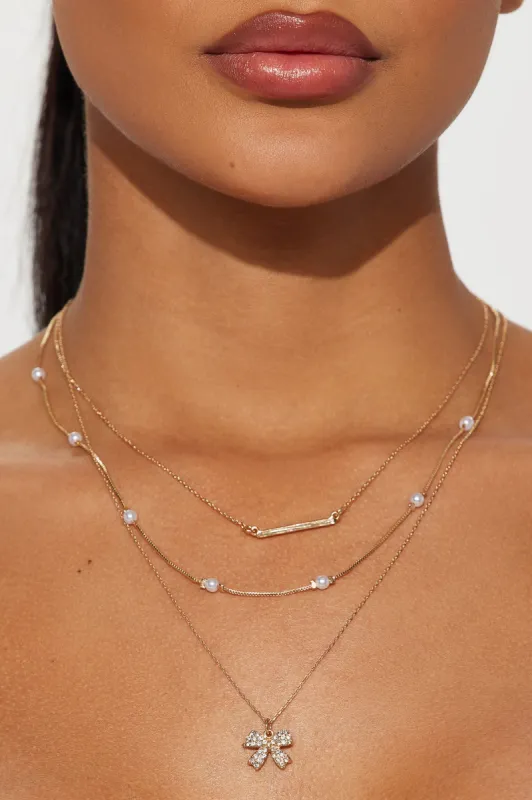 Cutie Trio Necklace - Gold sold by Fashion Nova