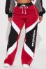 Sport Club Wide Leg Pant - Red/combo sold by Fashion Nova