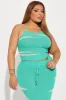 Julie Crochet Skirt Set - Mint/combo sold by Fashion Nova