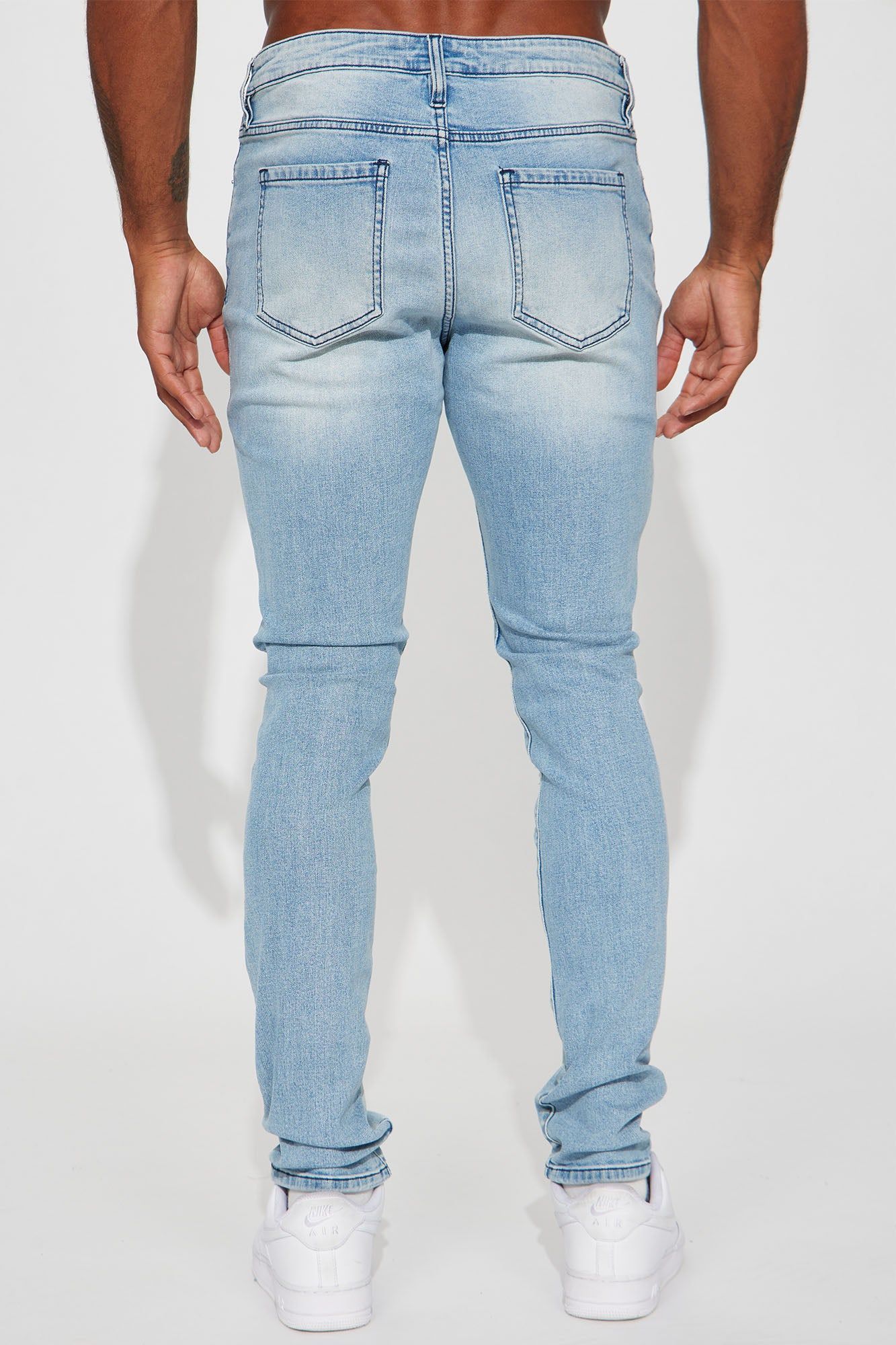 Fuel The Fire Stacked Skinny Jeans - Light Blue Wash sold by Fashion Nova product image thumbnail 5