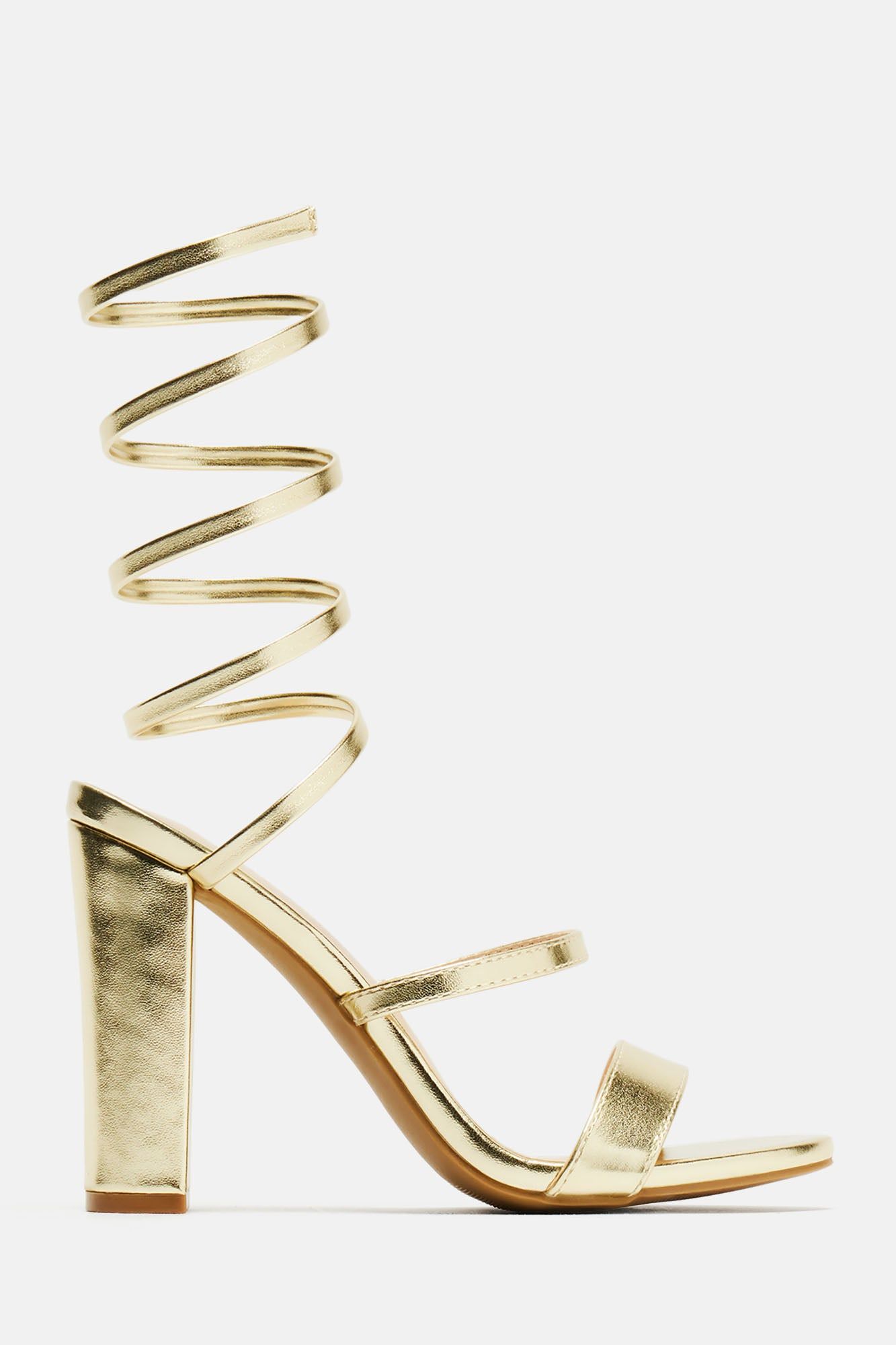 Elsie Block Heeled Sandals - Gold sold by Fashion Nova product image thumbnail 2