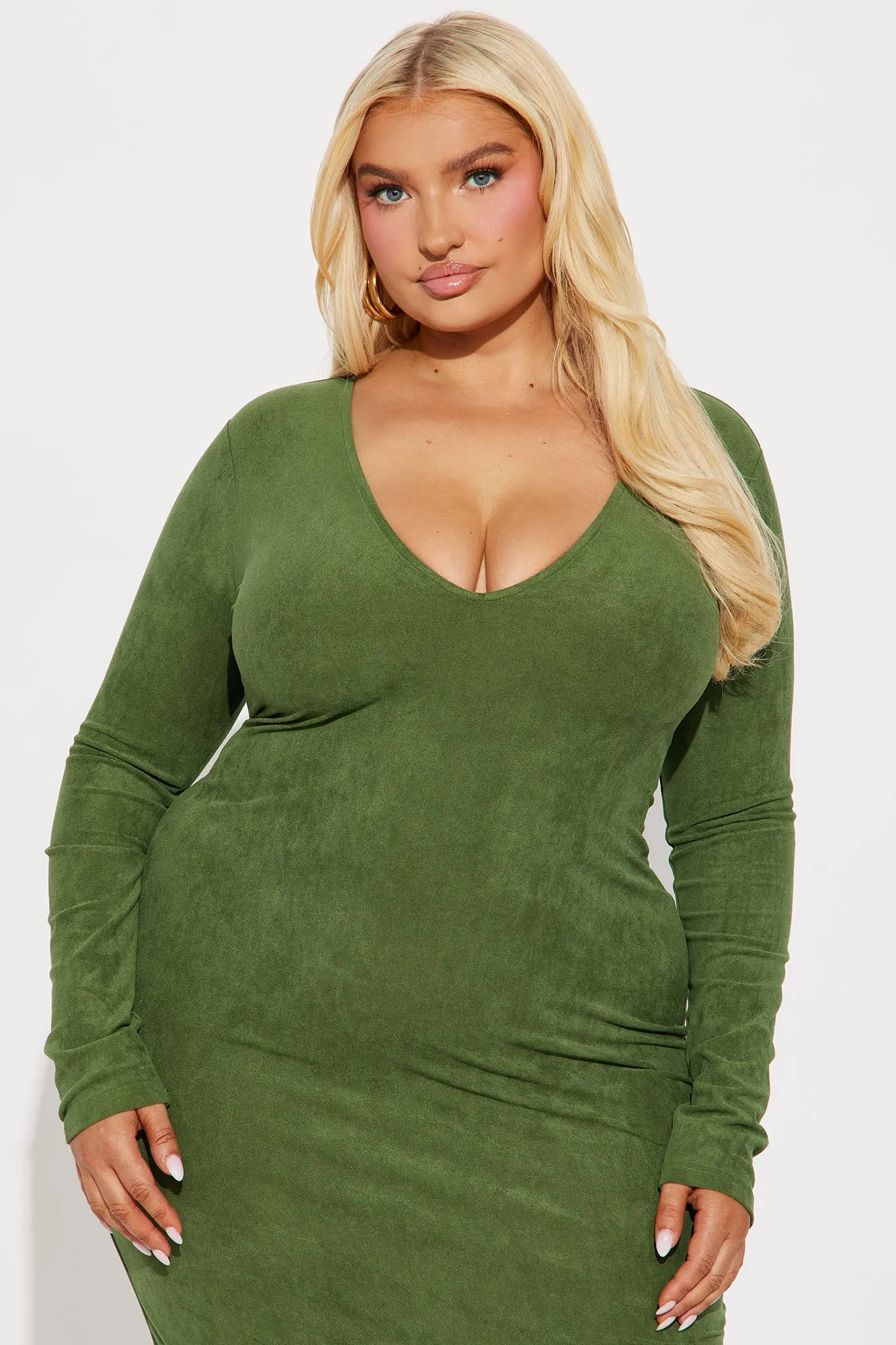 Sonya Suede Midi Dress - Green sold by Fashion Nova product image thumbnail 5