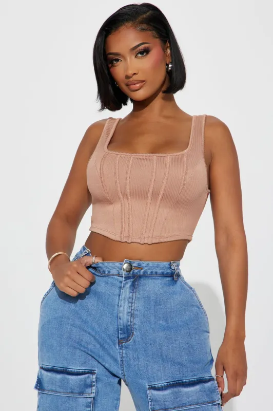Lana Corset Top - Tan sold by Fashion Nova